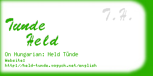 tunde held business card